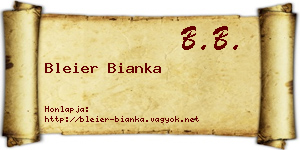 Bleier Bianka névjegykártya